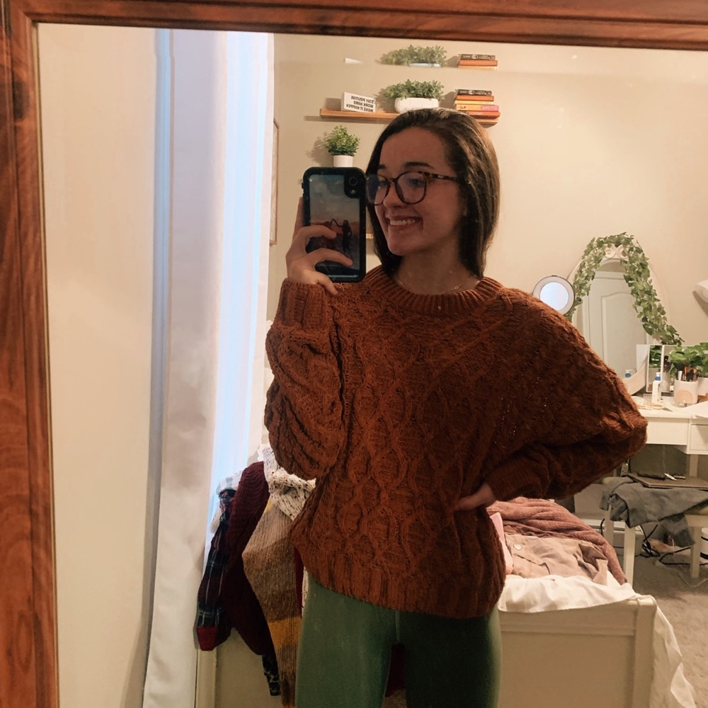 brown sweater